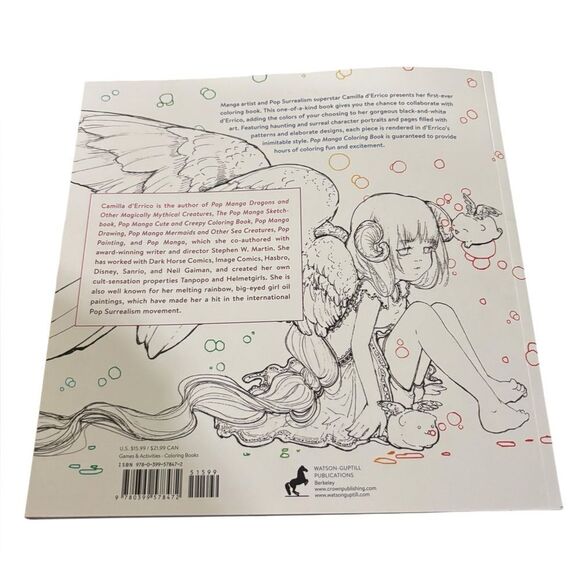 Pop Manga adult coloring books dragons cute and creepy set of 3 - Picture 10 of 13